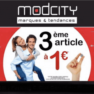 Le 3ème produit à 1 € chez Modcity !