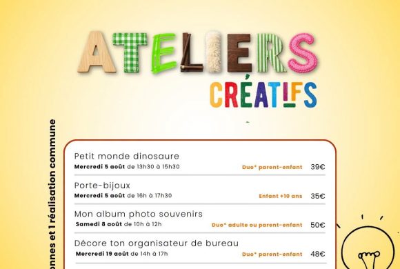 Des ateliers créatifs à découvrir !